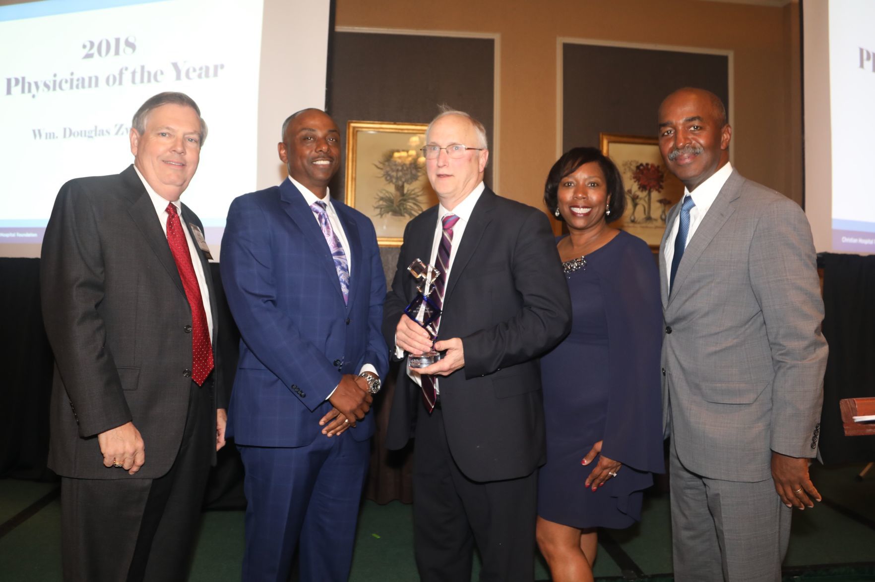 Dave Otto, Rick Stevens, Physician of the Year Award: Wm, Douglas Zweig, MD, Necole Powell, Chair, BJC HealthCare Board of Directors: Kelvin Westbrook